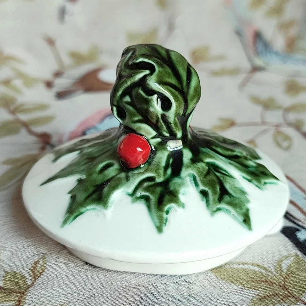 Teapot Christmas Rose By Lefton Vintage Coffee Pot Server Carafe Holiday FLAWS - Picture 9 of 14